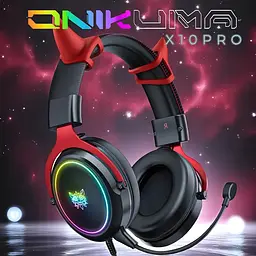 Накладні ігрові навушники Onikuma X10 з ріжками чортеняти - мініатюра 3