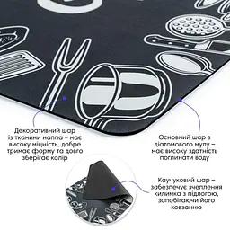 Вологопоглинаючий килимок 50x80CMx3MM (D) SW-00001888 Сірий - мініатюра 2