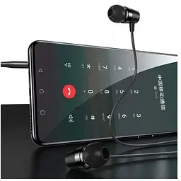 Hаушники USAMS 3.5mm Earphone 1.2m EP-42 US-SJ475 посилений кабель чорні US-SJ475 - мініатюра 2