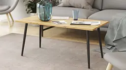 Стіл журнальний Монтана Ferrum-decor 45x100x50 Чорний метал ДСП Дуб Артізан 16 мм (FRD-106718)