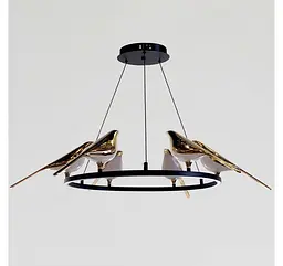 Світлодіодна підвісна люстра Artlight 21130/6GD із шістьма декоративними птахами, 26 Вт, чорний + золото - мініатюра 2
