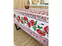Скатертина ПЛАТКИ-ОПТ 110*150 бавовняна "Маки" - мініатюра 5