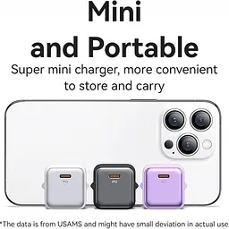 Мережевий зарядний пристрій Usams US-CC183 20W Purple (CC183TC03) [139650] - мініатюра 5