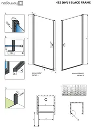 Душові двері Radaway Nes Black DWJ I Frame 80 см 10026080-54-56L - мініатюра 2