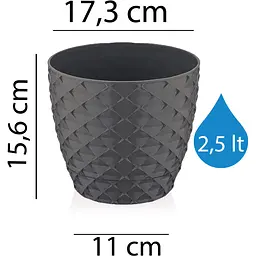 Вазон для квітів Serinova Kapadokya 2.5 л антрацит (20-KAP301102-200100) - мініатюра 2
