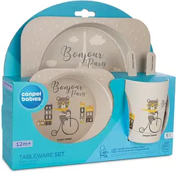 Набір посуду Canpol babies Bonjour Paris, 5 предметів, бежевий (9/227_bei) - мініатюра 6