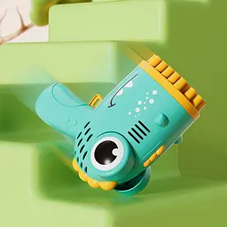 Пістолет для мильних бульбашок Dinosaur Bubble Gun з насадкою на 40 отворів 50ml Green - мініатюра 5