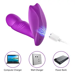 Вібратор у трусики Boss Series Silicone Panty 12.8 см фіолетовий - мініатюра 5