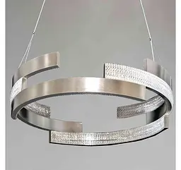Срібляста підвісна LED люстра-кільце з прозорим декором Artlight 3684/85SN - мініатюра 2