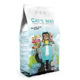 Білий бентонітовий наповнювач з ароматом марсельського мила Cat's Way 5 л