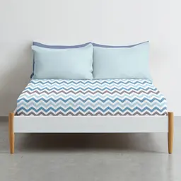 Простирадло Cosas на резинці 80х190х25 grey zigzag cs2, синій (ZigGreyBlue_80х190х25) - мініатюра 3
