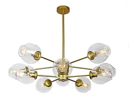 Люстра стельова Levistella 7526035-10 GD+CL, E27, сучасний стиль, 10 ламп, золото + прозорий, для дому