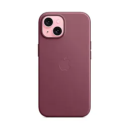 Чехол для Apple iPhone 15, FineWoven Case with MagSafe, бордовый, защитная накладка из материала FineWoven, противоударный, для iPhone, защита всего корпуса, поддержка беспроводной зарядки и MagSafe, (ARM71976) - мініатюра 4
