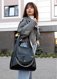Сумка жіноча Sambag HOBO BLISS Чорна 31 х 31 х 12 см (53453001) - мініатюра 3
