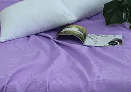 Простирадло-покривало Tag Tekstil піке 160х235 см. Клітина бузкова - мініатюра 4
