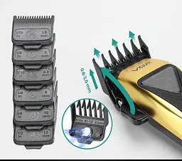 Професійна машинка для стрижки VGR V-015 Pro 7Вт 2500 мАг з насадками - мініатюра 5