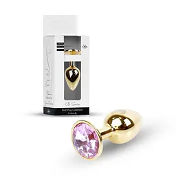 Анальна пробка - Jewellery Gold Plug Light Pink - мініатюра 1
