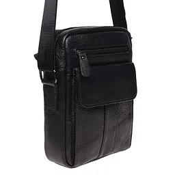 Чоловіча сумка Borsa Leather K18154 27x22x7 см Чорний (14783) - мініатюра 3