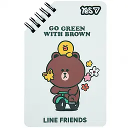 Блокнот Yes Line Friends Go Green 9.5x14.5 см 60 аркушів лінія (152225)