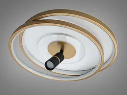 Сучасна LED-люстра Diasha 5532WH+G dimmer білий + золото, 66 Вт, з пультом і димером, 46 см