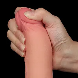Фалоімітатор Sliding-Skin Dual Layer Dong 8.5'' 22 см тілесний - мініатюра 11