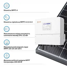 Гібридний трифазний інвертор 20kW Solis S6-EH3P20K-H 120-800V WiFi HV-battery 4 MPPT (42-00193) - мініатюра 3