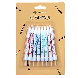 Свічка спіраль зірки з написами 8 шт 7,5 см
