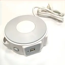 Мережевий фільтр на 3 розетки та 2 USB круглий сірий 220V LED Power Switch - мініатюра 2