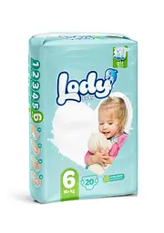 Підгузки дитячі Lody Baby Air XL 6 (16+ кг) 20 шт. для дорослих малюків