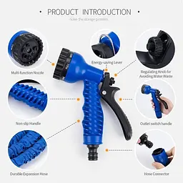 Шланг для поливу садовий Workpro Magic Hose 7.5 м, Шланг-Xhose, що розтягується, для саду та городу з розпилювачем (синій / зелений) - мініатюра 6