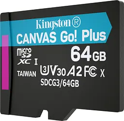 Карта пам'яті Kingston microSDXC Canvas Go! Plus 64Gb Class 10 UHS-1 U3 [SDCG3/64GBSP] [61061] - мініатюра 2