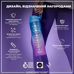 Пляшка для води ION8 1000 мл BPA Free Times To Drink (ЕКО пляшка) Blue &amp; Pink (I8RF1000PBPMOT) - мініатюра 5