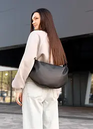 Сумка жіноча Sambag HOBO BAG-GLOVE Чорна 28 х 58 х 4 см (53400001) - мініатюра 3