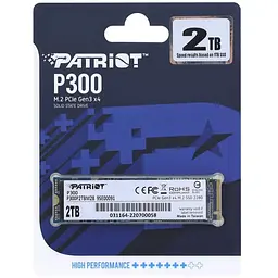 Накопичувач Patriot SSD M.2 P300 2TB NVMe 2280 PCIe 3.0x4 3D NAND TLC