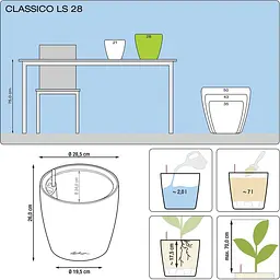 Вазон Lechuza Classico Premium LS 28 чорний (16049) - мініатюра 4