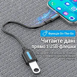 OTG-перехідник Vention CCVBB USB-C - USB-A 3.0 0,15 м чорний (CCVBB) - мініатюра 7