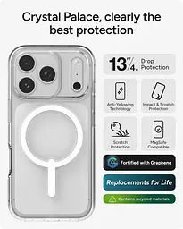 Чохол протиударний для iPhone 17 Pro Max (6.9") ZAGG Gear4 Crystal Palace MagSafe Clear Case Прозорий - мініатюра 9