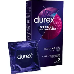 Презервативи рельєфні з стимулюючим гелем-змазкою Durex Intense Orgasmic 12 шт.