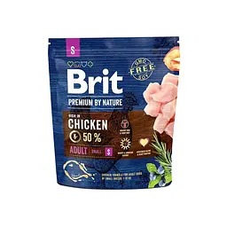 Сухий корм Brit Premium Adult S 1 кг (курица) для дорослих собак дрібних порід (вагою до 10 кг)