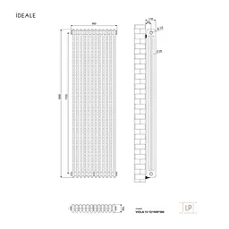 Радіатор дизайнерський Ideale Viola 13 12/1800/560 чорний, Чорний - мініатюра 4