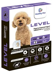 Пігулки від бліх та кліщів Level Healthy pet для собак 4-8 кг ЦІНА ЗА 1 ШТ 205050