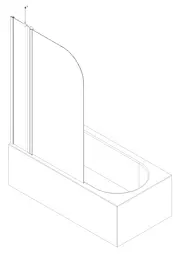 Шторки скляні на ванну Koer SR BS03-95x140-TR-01 прозоре скло 6 мм, хром KR5402, Універсальна, прозорий, хром - мініатюра 10