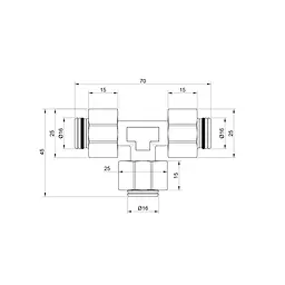 Трійник обтискний SD Plus 16 SD158W161616 - мініатюра 2