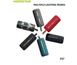 Бездротова портативна акустика - Bluetooth колонка Hopestar P37 чорна - мініатюра 7