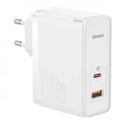 Мережевий зарядний пристрій Baseus GaN5 Pro Fast Charger Type-C+USB 100 W CCGP090202 White