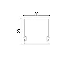 LED профіль накладний з розсіювачем PC 2 м Kloodi KLP2020 2 - мініатюра 2