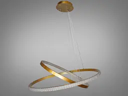Люстра стельова LED Diasha D2489-800+600G, 100W, золото, діаметр 80 см, IP20, для вітальні - мініатюра 4