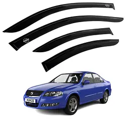 Дефлектори вікон вітровики для Nissan Almera II (N16) Седан 2000-2012 Скотч 3M Voron Glass