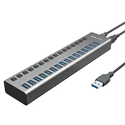 USB-хаб Acasis H716 із блоком живлення (сріблястий)
