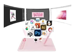 Графічний планшет Parblo Intangbo X7 Pink (INTANGBOX7P) - мініатюра 3